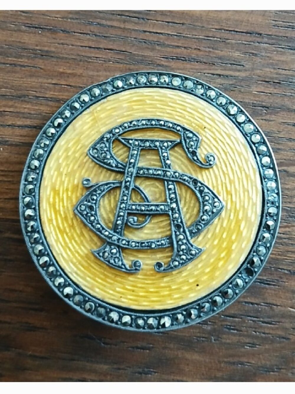 Vintage Marcasite & Enamel Brooch